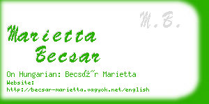 marietta becsar business card